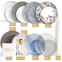 8 Nights, 8 Designs – Full Hanukkah Dinnerware Set for 20 | Gold