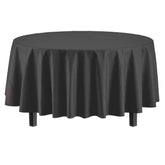 Round Black Plastic Table Covers | 6 Pack