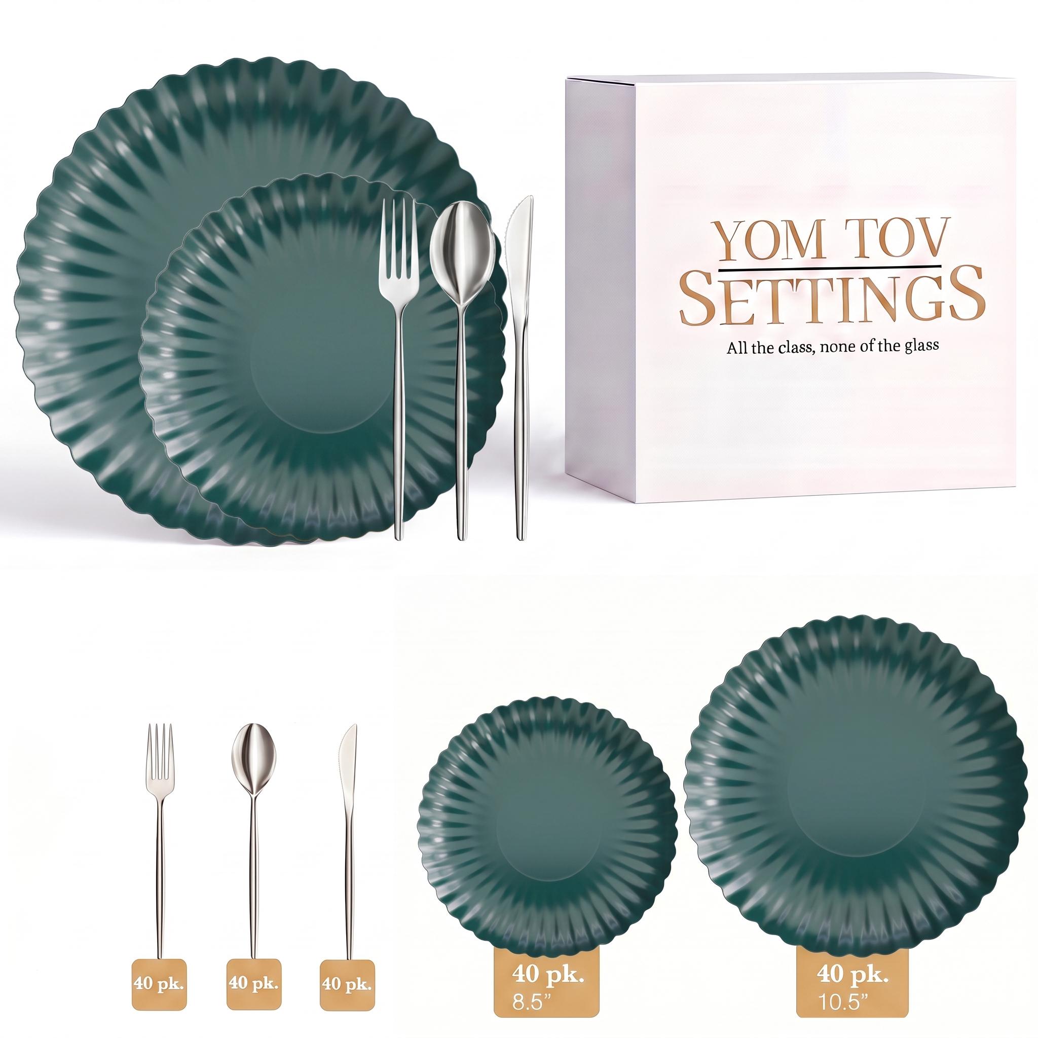 Scalloped Black Aqua Deluxe Set