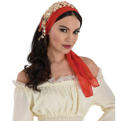 Coin Head Sash, Gold/Red, One Size, Costume Accessory - Pack of 2