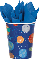 Blast Off Paper Cups, Blue, 9-oz, 8-ct - Pack of 12