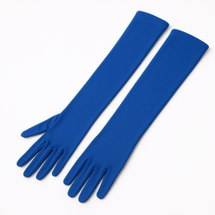 Royal Blue Long Gloves with Sleeves - Adult Costume Accessory - Pack of 2