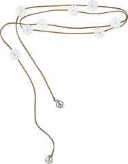 Hippie Festival Flower Headband, White, One Size - Case of 48