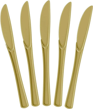 Heavy Duty Gold Plastic Knives | 100 Count