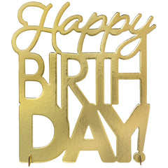 Golden Age Happy Birthday Foil Centerpiece, Gold, 12.5-inch - Pack of 2