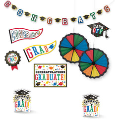 Congrats Grad Decorating Kit, Multi-Color, 10-inch, 10-pk - Pack of 4