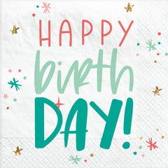Happy Cake Day Happy Birthday Lunch Napkins, Blue, 6.5-inch, 16-ct - Pack of 2