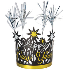 Happy New Year Tinsel Tiara Crown, Gold/Silver/Black, One Size - Case of 72