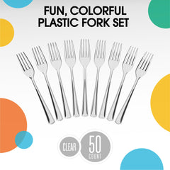 Heavy Duty Clear Plastic Forks | 1200 Count