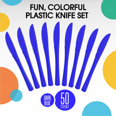 Heavy Duty Dark Blue Plastic Knives | 1200 Count