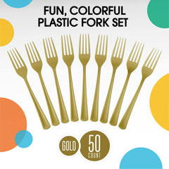 Heavy Duty Gold Plastic Forks | 1200 Count