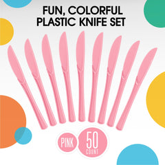 Heavy Duty Pink Plastic Knives | 1200 Count