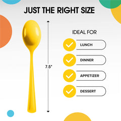 Heavy Duty Yellow Plastic Spoons | 1200 Count