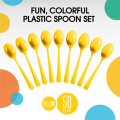 Heavy Duty Yellow Plastic Spoons | 1200 Count