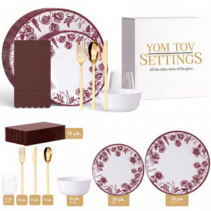 Service for 20 | Kippur & Candlelight - Gold | with Bowls & Cups