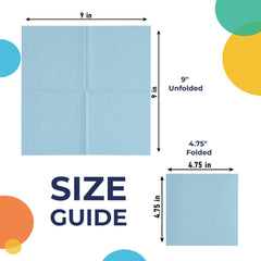Light Blue Beverage Napkins | 100 Count
