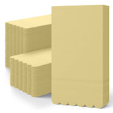 3 Ply Buttercup Yellow Scalloped Dinner Napkins | 800 Count