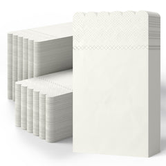 3 Ply Ivory Scalloped Dinner Napkins | 800 Count