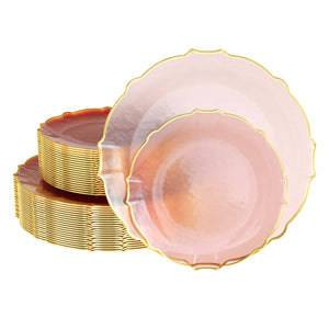 Pink/Gold Petal Plates Combo Pack | 40/40