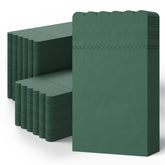 3 Ply Cypress Green Scalloped Dinner Napkins | 800 Count