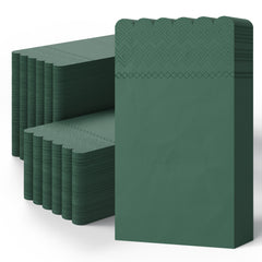 3 Ply Cypress Green Scalloped Dinner Napkins | 800 Count