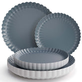 Scalloped Slate Blue Paper Combo Set | 40 10.5 In. + 40 8.5 In.