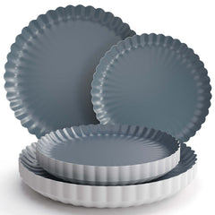 Scalloped Slate Blue Paper Combo Set | 200 10.5 In. + 200 8.5 In.