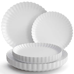 Scalloped Snow Paper Combo Set | 200 10.5 In. + 200 8.5 In.