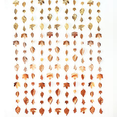 Metallic Leaves Hanging String Backdrop, Bronze/Gold - Pack of 3