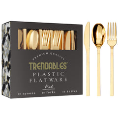 120 Piece Trendables Mod Gold Cutlery Combo | 40/40/40