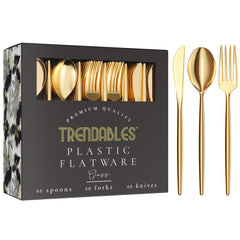 120 Piece Gloss Gold Cutlery Combo 40/40/40 | Case of 12