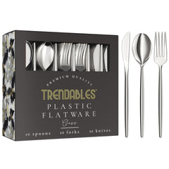 120 Piece Gloss Silver Cutlery Combo | 40/40/40
