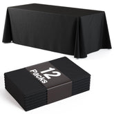 Premium Black Plastic Table Cover 70 In. x 120 In. | 12 Count