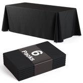 Premium Black Plastic Table Cover 70 In. x 120 In. | 6 Count