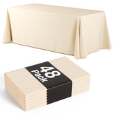 Premium Ivory Plastic Table Cover 70 In. x 120 In. | 48 Count