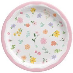 Springtime Blooms Round Dessert Paper Plates, 7-inch, 8-ct - Pack of 3