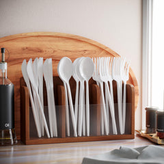 Gloss White Plastic Forks | 40 Count
