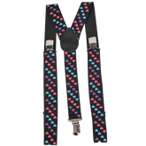 Tri Colored Heart Suspenders