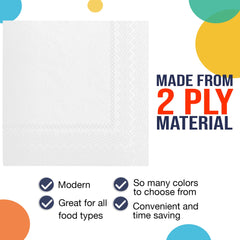 White Beverage Napkins | 3600 Pack