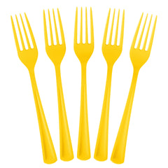 Heavy Duty Yellow Plastic Forks | 1200 Count
