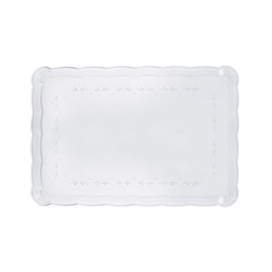 12" x 18" | Clear Plastic Rectangle Tray | 24 Count - Yom Tov Settings