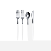 80 Piece White/Silver Cutlery Combo Set - Yom Tov Settings