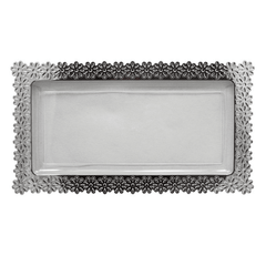 8" x 15" | Silver Edged Plastic Flower Tray | 48 Count - Yom Tov Settings