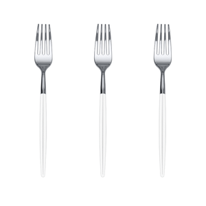 Trendables Forks White/Silver | 480 Count