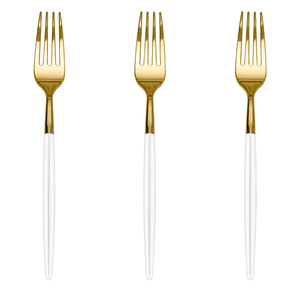 Trendables Forks White/Gold | 480 Count
