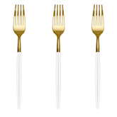 Trendables Forks White/Gold | 480 Count