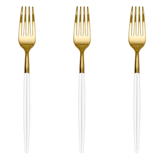Trendables Forks White/Gold | 480 Count