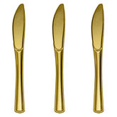 Exquisite Gold Plastic Knives | 480 Count - Yom Tov Settings