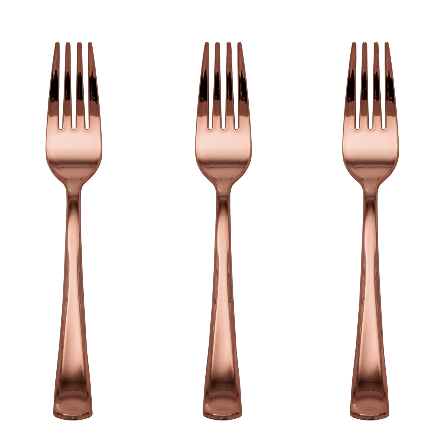 Exquisite Rose Gold Plastic Forks | 480 Count - Yom Tov Settings