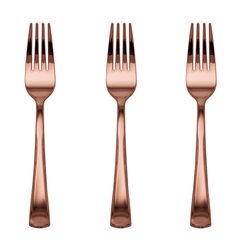 Exquisite Rose Gold Plastic Forks | 480 Count - Yom Tov Settings